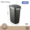 Rotho Twist Mülleimer Küche 3er-Set 10 L 25 L 50 L Deckel Produktbild-Vorschau 6