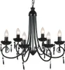 Vidaxl Deckenlampe Kronleuchter 6 Lichter schwarz Voir les images du produit 2