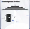 COSTWAY parasol 300 cm z diodami LED i korbką, parasol Podgląd zdjęcia produktu 3