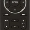 A close-up view of a black remote control with various buttons. Anteprima dell’immagine prodotto