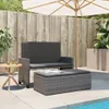 Gartenbank mit Kissen und Hocker Grau Poly Rattan Produktbild-Vorschau 3