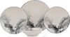 A set of four ceramic plates and a bowl with a marbled gray and black design on a white background. Anteprima dell’immagine prodotto