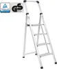 Alu Trittleiter 4-stufig silber klappbar mit Handlauf 150 Produktbild-Vorschau 2