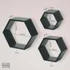 IvoQ Hexagon Wandregale – Schwarz – 3er Set – Schwebende Produktbild-Vorschau 7