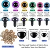 90 Stück 12-30mm Sicherheitsaugen und Sicherheitsnasen Groß Produktbild-Vorschau 2