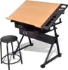 vidaXL Table à dessin avec plateau inclinable 2 tiroirs et Voir les images du produit 7