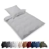 A bedding set is displayed on a white background, with a row of different colored bedding sets shown below. Produktbild-Vorschau