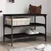 vidaXL Lavice na boty černá 70x38,5x49 cm Materiál na bázi Náhled obrázku produktu 2