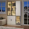 vitrine,Glasvitrine Glasschrank Vitrinenschrank mit LED Produktbild-Vorschau 8