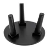 A black wooden plant stand with three conical legs on a white background. Voir les images du produit