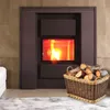 A basket of firewood sits in front of a modern fireplace. Náhľad obrázku produktu
