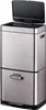 A stainless steel recycling bin with a lid open and a drawer at the bottom. Náhľad obrázku produktu