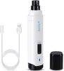 A white electric dog nail grinder with a black cap and a white USB charging cable are displayed against a white background. Náhled obrázku produktu