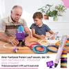 An older man and a young boy are sitting at a table, engaged in a 3D printing activity. They are surrounded by spools of filament and a 3D pen. Produktbild-Vorschau