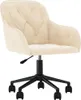 vidaXL Kancelárska stolička Swivel Cream Velvet Náhľad obrázku produktu 1
