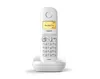 A white Gigaset cordless phone is shown on its charging base against a white background. Podgląd zdjęcia produktu
