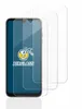 Three transparent screen protectors are shown in front of a smartphone. Produktbild-Vorschau