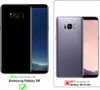 Two Samsung Galaxy S8 phones are shown, one black and one purple, with compatibility information below. Podgląd zdjęcia produktu