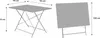 Diagrams showing the dimensions of a folding bistro table. Anteprima dell’immagine prodotto