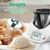 A kitchen appliance and baked goods are displayed on a countertop, with a close-up inset of a kitchen tool. Produktbild-Vorschau
