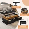 MODFU Couchtisch Schwarz Wohnzimmertisch mit LED und Produktbild-Vorschau 5