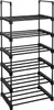 6-Fächer Schuhregal, stapelbar, 30x45x106 cm, Schwarz Produktbild-Vorschau 1