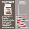A comparison image showing 'Our Product' on the left and 'Others' on the right, highlighting product benefits. Produktbild-Vorschau