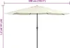 A cream-colored patio umbrella with a black pole, shown against a white background with dimensions indicated. Anteprima dell’immagine prodotto