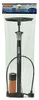 A black hand pump with an orange cylinder and a gray handle, packaged in clear plastic. Produktbild-Vorschau