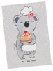 Mr. & Mrs. Panda Postkarte Konditorin Herz - Grau Pastell - Produktbild-Vorschau 1