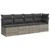 vidaXL 11-tlg. Garten-Sofagarnitur mit Kissen Grau Poly Produktbild-Vorschau 3