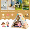 Collage showing different settings for a children's playhouse, including indoor and outdoor scenes, and highlighting developmental benefits. Anteprima dell’immagine prodotto