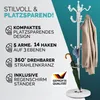 Garderobenständer mit 14 Haken, Marmorsockel, 360° drehbar Produktbild-Vorschau 2