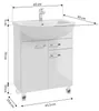 Badezimmerschrank mit Waschbecken auf Beinen 85x65 stehend Produktbild-Vorschau 12