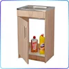 A kitchen cabinet with a sink and cleaning products inside. Náhľad obrázku produktu