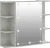vidaXL Armadio a specchio con LED grigio cemento 70x16,5x60 Anteprima dell’immagine prodotto 1