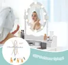 Schminktisch mit dimmbarer Beleuchtung & Hocker, Produktbild-Vorschau 4