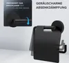 Schwarze Edelstahl-Toilettenpapierhalterung selbstklebend Produktbild-Vorschau 2