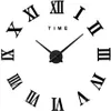 A large, modern DIY wall clock with Roman numerals and clock hands, set against a white background. Produktbild-Vorschau