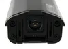 Close-up view of the connector end of a black e-bike battery. Produktbild-Vorschau