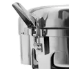 A close-up shot of the lid mechanism of a stainless steel juicer. Náhled obrázku produktu
