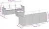 Design 7-tlg. Garten-Sofagarnitur mit Kissen Schwarz Poly Produktbild-Vorschau 3