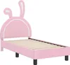 vidaXL Kinderbedframe met hoofdeinde, roze, 70 x 140 cm, PU Productafbeelding-voorbeeld 4