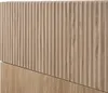 A close-up shot of a fluted wood panel surface with a diagonal line separating it from a plain wood panel. Produktbild-Vorschau