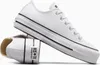 A pair of white Converse platform sneakers are shown against a white background. Voir les images du produit
