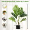 COSTWAY Sada 2 umelých paliem Areca 90 cm, umelá rastlina v Náhľad obrázku produktu 3