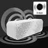 A white Bluetooth speaker is shown against a dark background with concentric circles and a graphic indicating 8 Watt power. Anteprima dell’immagine prodotto