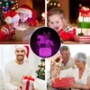 A collage of images showing families and children enjoying Christmas and receiving gifts, with a central image of a 3D unicorn lamp. Produktbild-Vorschau