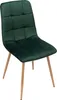 A dark green velvet chair with wooden legs against a white background. Anteprima dell’immagine prodotto