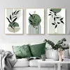 3er Set Premium Poster Grün Blätter Bilder Wandbilder Deko Produktbild-Vorschau 1